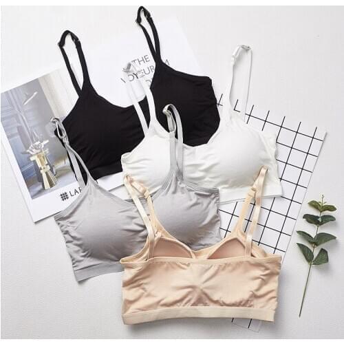 Teens Girls Sports Bra Puberty Underwear Wireless Teenager Girls Sport Bra Chest Pad Cotton Young Girls Training Bra