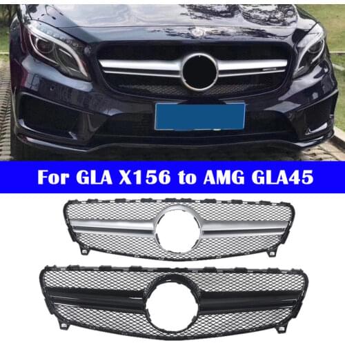 Middle grille Car styling modified AMG style for Mercedes-Benz GLA X156 2014-2020 ABS plastic front grille modified to GLA45