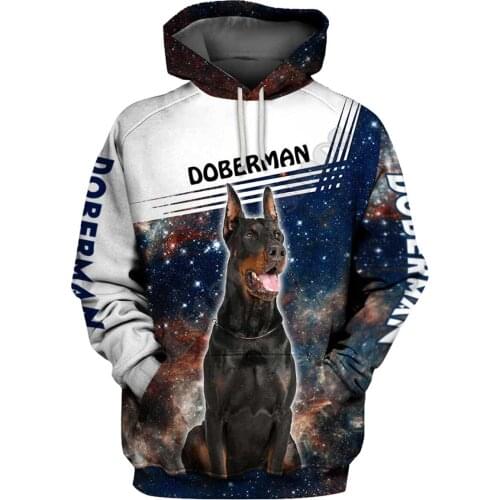 Galaxy Doberman 3D Hoodies Printed Pullover Men For Women Funny Animal Sweatshirts Fashion Cosplay Apparel Sweater 01