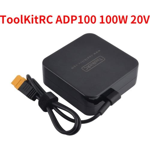 ToolKitRC ADP100 100W 20V Power Supply with XT60 Output Adapter Fit iSDT Q8 Q6 GT Power Hota HTRC SkyRC Charger RC Drone