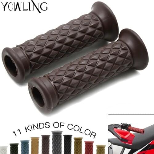1 Pair Universal Motorcycle 7/8" Rubber Handlebar Rubber Moto Hand Grips Bar End For 22mm vehicle bicycles racing dirt ATV bike