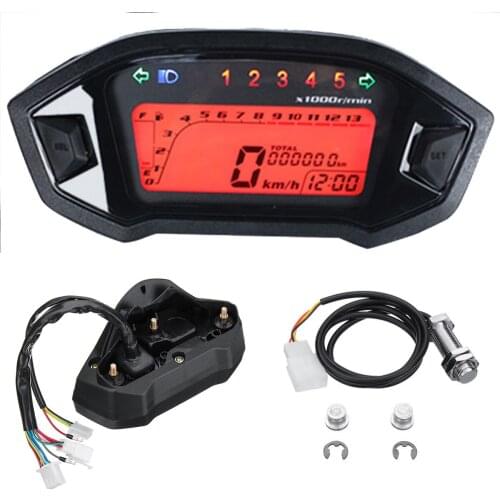 Universal LCD Digital Backlight Motorcycle Odometer Speedometer Tachometer Gauge