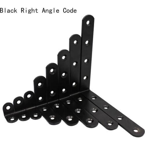 Thickened Stainless Steel,laminate Support, L Shape Fixed Bracket Connector, 90 Degree Right Angle, Black Corner Code
