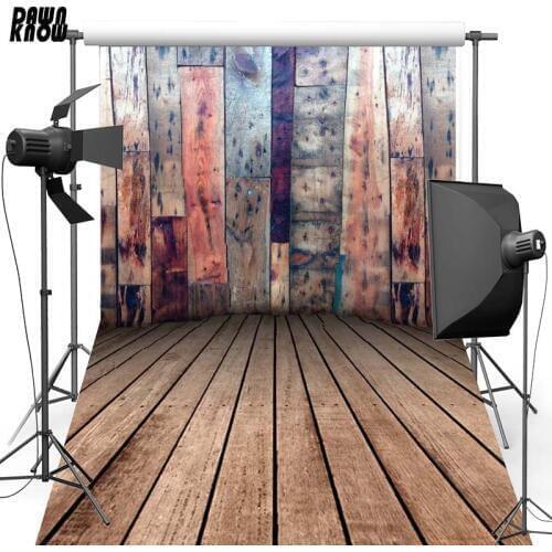 DAWNKNOW Wood Floor Vinyl Photography Background For Newborn New Fabric Polyester Backdrop For Family Photo Studio Floor689