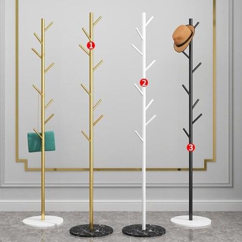 High-Quality 168cm Iron Clothes Rack Floor Simple Clothes Marble Base Home Storage Modern Hanging Bedroom Cloth Organizer D412