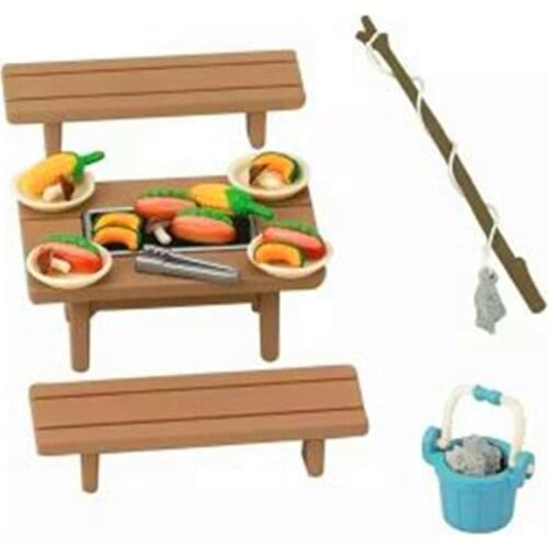 1set Japanese Sylvan families Fishing play house toy No doll Shirubania cartoon anime
