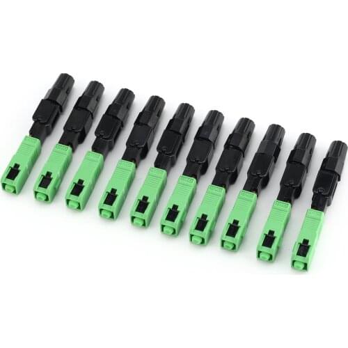 10Pcs SC/APC Fiber Optic Connector FTTH Embedded Single Mode Assembly Fiber Optic Quick Connector Fiber Optic Fast Connector