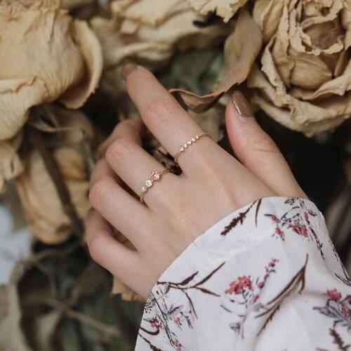 2pcs / Set Fashion Personality Design Index Finger Ring Opening Exquisite Zircon Pearl Ring Charm Womens Party Jewelry