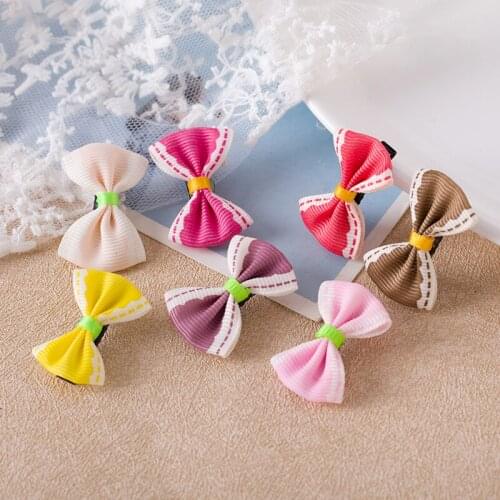 25 Pcs/Bag Bowknot Handmade DIY Material Package Thread Printed Edge Fabric Making Hairpins Hairbands Hair Jewelry Accessories