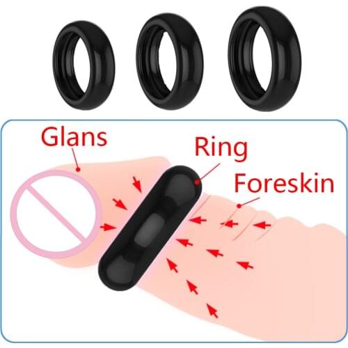 3Pcs/Set Silicone Cock Ring Penis Enhance Erection Ejaculation Delay Sex Toys For Men Cockring Ball Lock Scrotum Rings Sex Shop