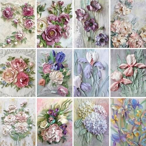 HUACAN 5D DIY Diamond Painting Rose Mosaic Wall Art Decor Full Square Diamond Embroidery Flower Handmade Gift