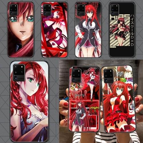 Rias Gremory High School DxD Phone case For Samsung Galaxy Note 4 8 9 10 20 S8 S9 S10 S10E S20 Plus UITRA Ultra black luxury
