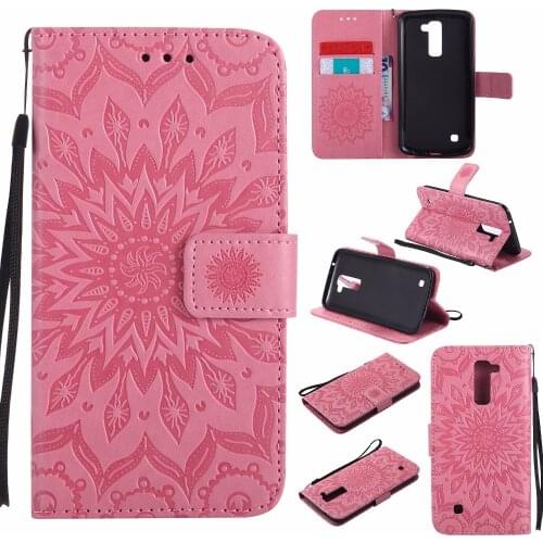 Embossed Flower Case For coque LG K10 LTE K420N K430 K430ds Case For fundas LG K10 M2 F670 Cover Case 5.3 inch + Card Holders