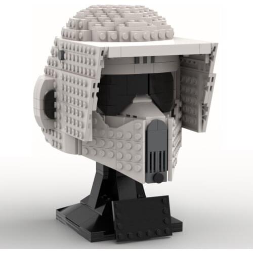 Kids Star Building Block Toys Head Helmet MOC Scout Trooper Helmet Model DIY Brick Educational Toys for Children