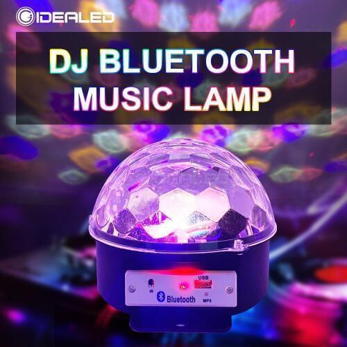 DJ RGB LED Stage Lights Bluetooth Control Laser Projection Lamp Sound Activated Rotating LED Disco Ball Party Light Strobe Light