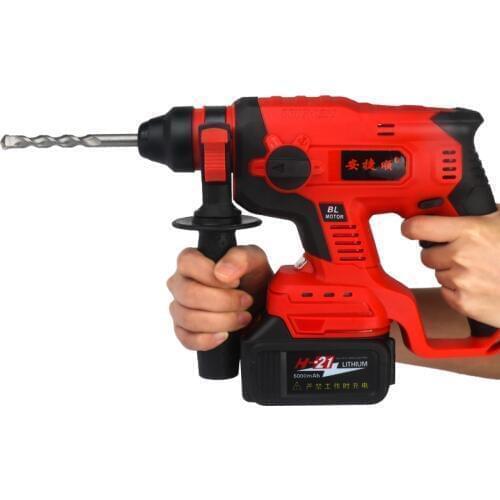 21V Hammer Drill 5000MAH 6000MAH Electric Brushless Cordless Lithium-Ion Hammer Drill Electric Perforator Impact Hammer