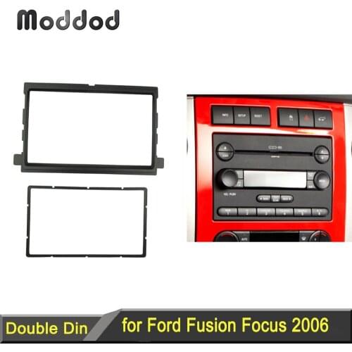 Double Din Stereo Panel for Ford Fusion Fascia Black Color Radio Refitting Dash Mounting Installation Trim Kit Face