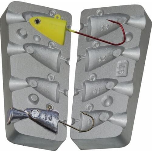 Mould fishing lead fish head Gr.14-16-24-32 F 46
