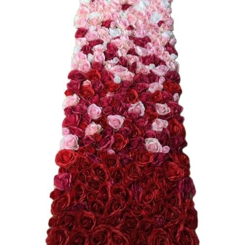 TONGFENG Artificial silk rose flower wall wedding backdrop decoration flower runner wedding stage decoration
