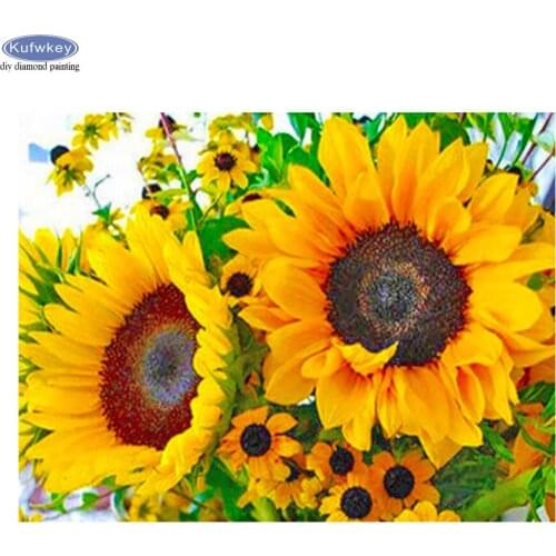 5D Diamond Painting Full Drill Square New Arrival Flower Wall Stickers Mosaic Sunflower Embroidery Handmade Gift Diamond Art