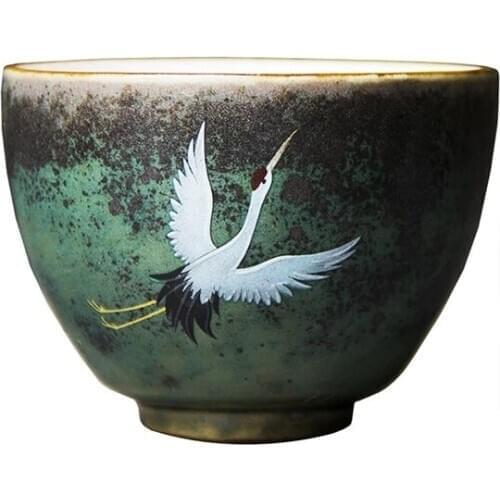 China style ceramic teacups handmade crane kung fu cup drinkware 100ml
