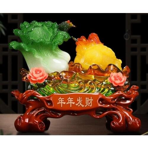CHINESE CABBAGE SMALL GOLD TOAD CRAFTS HOME DECORATION DECORATION FOOD CLOTHING SHOP CASHIER DESK