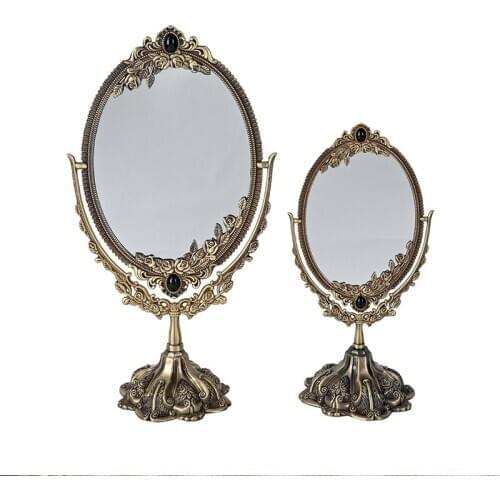European-style Classic Makeup Mirror Cosmetic Mirror with 360 degree rotating with Stand for Tabletop Bedroom Decoration 330D
