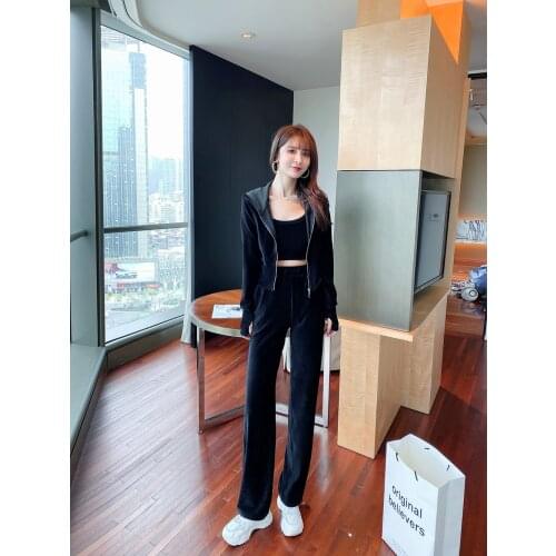 Spring Autumn 3 Pieces Set Women Hoodies Top and Pants Solid Tracksuit Zipper Sweatshirt Trousers With Pockets Tracksuit Suits