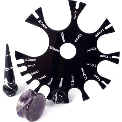 1PC Acrylic Round Wire Thickness Ruler Piercing Jewelry Needle Ear Tunnel Gauge Diameter Measurer Tool can Measure 1mm-25mm