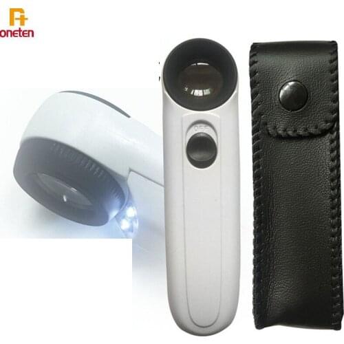 MINI Microscope 40 Times HD Magnifier Glass LED Light Handheld For PCB Motherboard Repair Tool Jewlry Loupe
