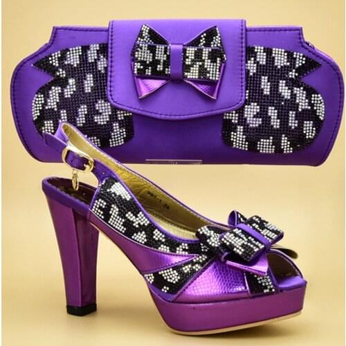 Fashion Italian Shoes and Bags To Match Shoes with Bag Set Decorated with Rhinestone Luxury Women Shoes Bag and Shoes Set Italy