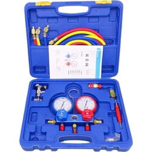 Manifold Gauge Set for R134A R12 R22 and R502 Refrigerants with 36ft Hose adpaters cap tap