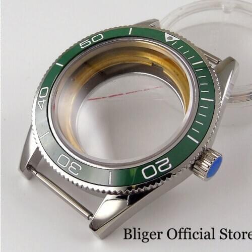 Stainless Steel 41mm Wristwatch Case Sapphire Glass Seeing Back Unidirectional Bezel for ETA 2836 MIYOTA 8215 8205