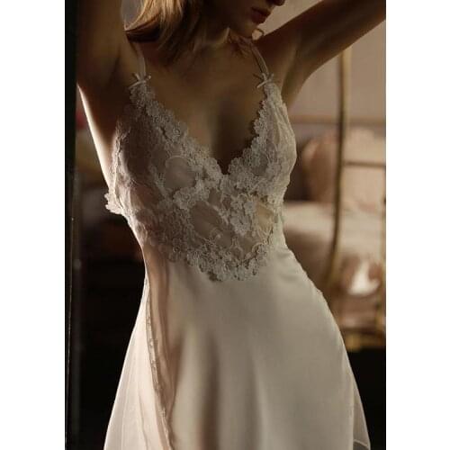 French Romantic Sexy Sleepwear for Women Silk Nightgown Winter Sleeveless Satin Slip Dress Sleep Tops Backless Nightdress