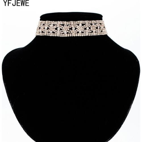YFJEWE New Hot 1PC Fashion Lovely Women Engagement Full Crystal Rhinestone Choker Necklace Wedding Christmas Party Jewelry N365