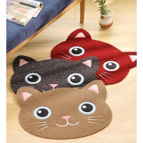 New 50*60cm Cute Cat Floor Rug Doormat for Entrance Mats Embroidered Carpets Anti-slip Floor Mat Kitchen Bath Mat Carpets