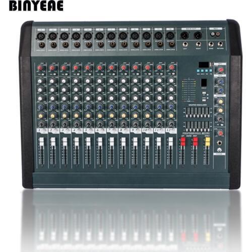 NEW MX1208D Professional Audio DJ Mixer 12 Channels Mezcladora De DJ Power Amplifier 350Wx2