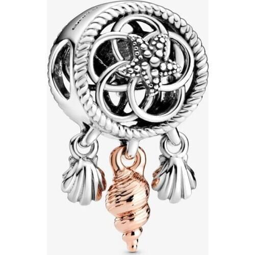 2020 June new style 925 sterling silver Openwork Seashell Dreamcatcher Charm Fit pandora bracelet charm DIY jewelry