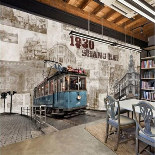 BEIBEHANG Personality custom living room wallpaper old Shanghai architecture nostalgic retro backdrop background painting