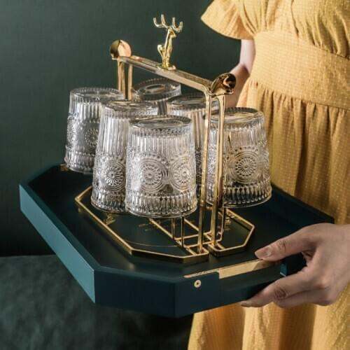 Nordic Creative Tea Tray Handmade Decorative Food Wooden Coffee Luxury Ceremony Tea Tray Bandeja Madera Kitchen Teaware DB60TP