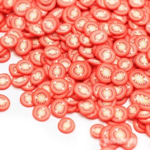 100g/lot Tomato Slice Hot Clay Sprinkles for Crafts Polymer Clay Slime Material Plastic Klei Tiny Cute Mud Particles DIY Making