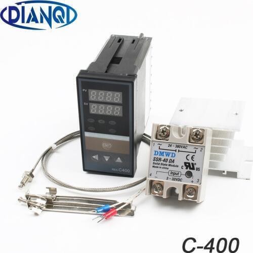 Temperature controller REX-C400 Relay Output SSR RexC-400 V*AN M*AN K type Thermocouple SSR-40DA Universal Input