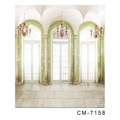 Retro photo backgrounds brick floor vinyl evening dress indoor chandelier backdrops photography in photo studio kits CM-7158