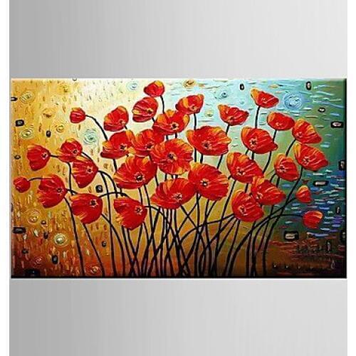 Hand-Painted Modern Abstract Floral Oil Painting Living Room Flower Knife Living Oil Painting on Canvas Wall Art for Home Decor