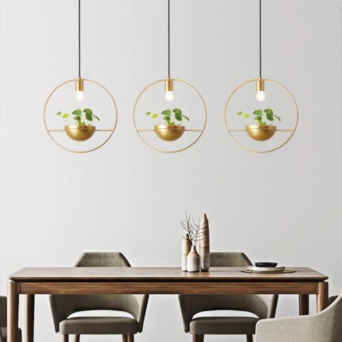 Modern Pendant Lights Plant Single Ring DIY Led Hanging Lamp Dining Room Bedroom Bedside Decor Luminaire Hang Lights Fixtures