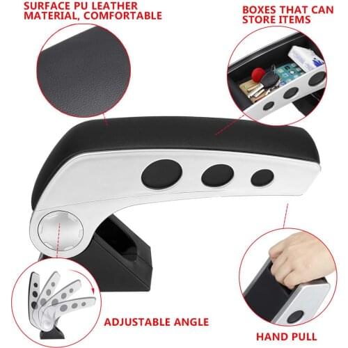 Universal Car Armrest Box Center Console Storage Box Adjustable Arm Rest Box Auto Car Interior Accessories