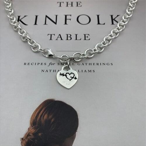 Womens Fashion Mini Figure Heart Pendant S925 Sterling Silver Original Brand High Quality Jewelry Logo Holiday Gift