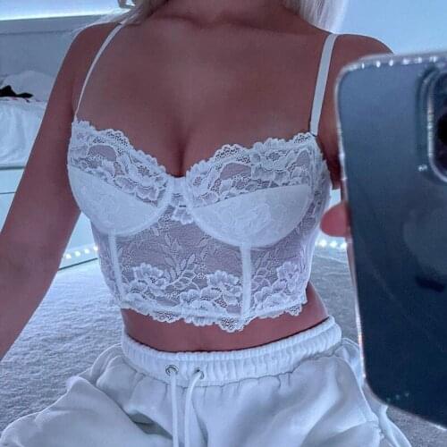 2021 Spring Summer Women Solid Tshirts Sexy Camis Lace Crop Tank Top Tees Tube Tops Women