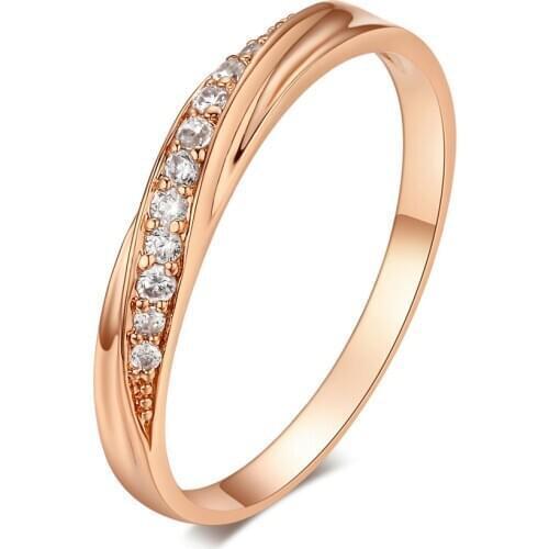 Wedding Engagement Rings For Women Delicate Wave S Shape Single Row Cubic Zirconia 3 Color Gift Fashion Jewelry KBR099