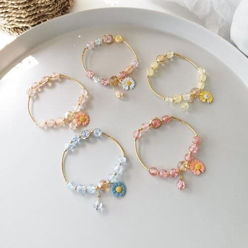 YADA Gifts ins Luxury daisy Flower Bracelets&Bangles For Women Distance Yoga Bracelets Crystal Jewelry plant Bracelet BT200342